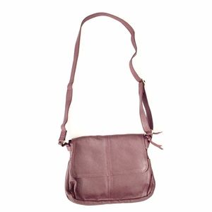 Leather vintage maroon crossbody purse